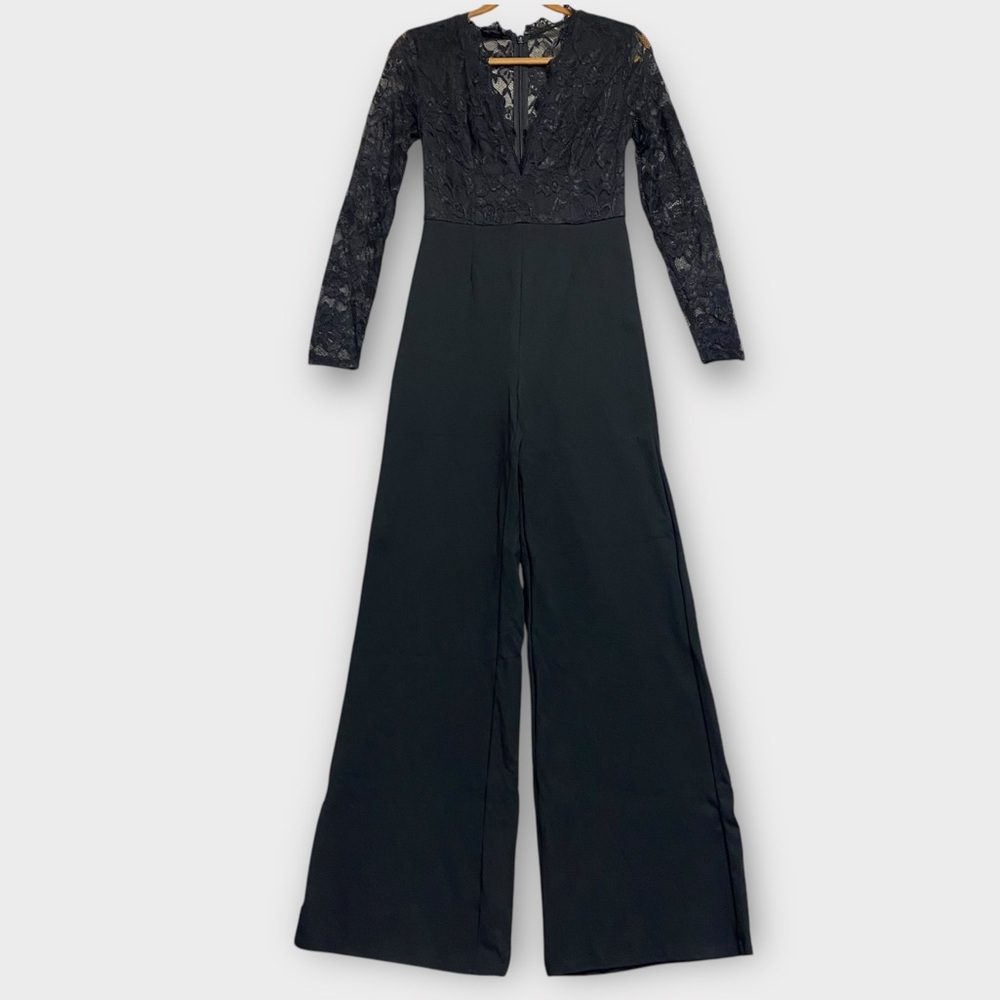Bebe Women’s Jumpsuit Small Lace Lacy Wide Leg Whimsigoth Fairy Grunge Goth